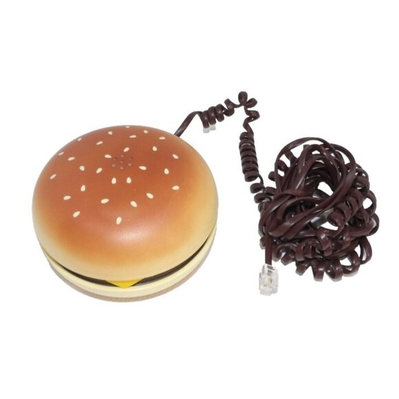 SPECTRA vintage Cheeseburger Hamburger corded telephone #HB201 8' cord 4.5 x 3" - Picture 1 of 3